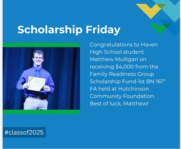 Haven Student Receives $4,000 Military Scholarship