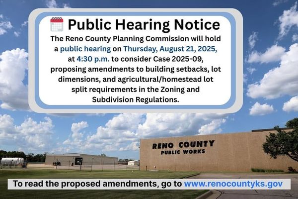 Reno County to hold Planning Commission Hearing on zoning changes