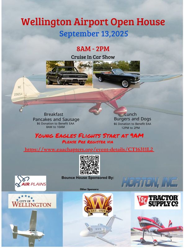 Wellington Airport to Host Open House and Car Show Sept. 13