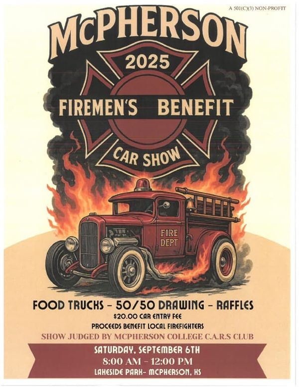 McPherson Firemen's Benefit Car Show This Saturday