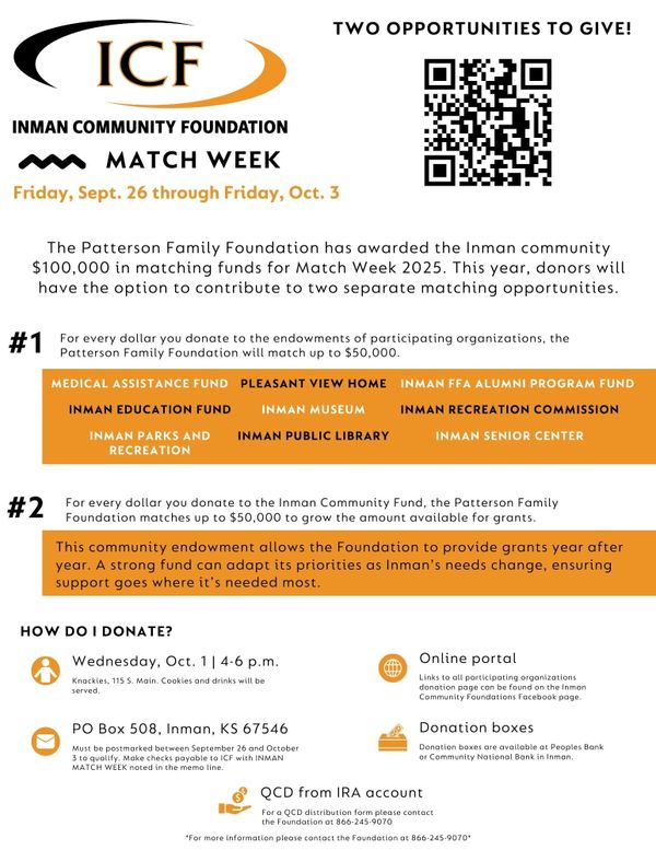 Match Week Offers Double Impact for Inman Donors