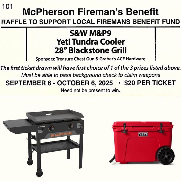 McPherson Fire Department Launches Annual Benefit Raffle