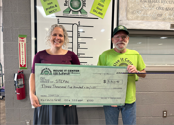 ReUse It Center donates to STEPMC and McPherson Housing Coalition through April benevolent distributions
