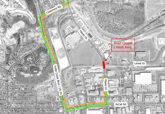 Hayes Drive to close Wednesday for sewer main installation