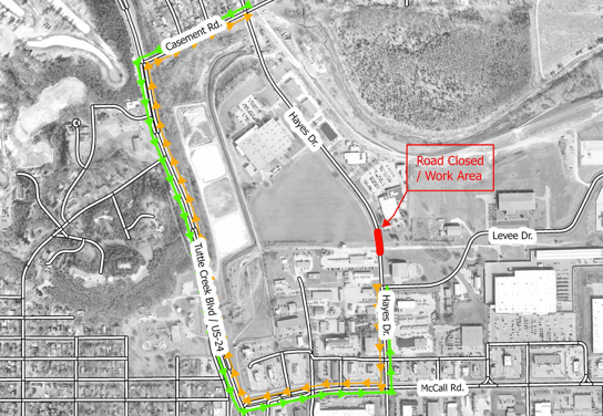 Pedestrian walkway opens on Hayes Drive amid road closure