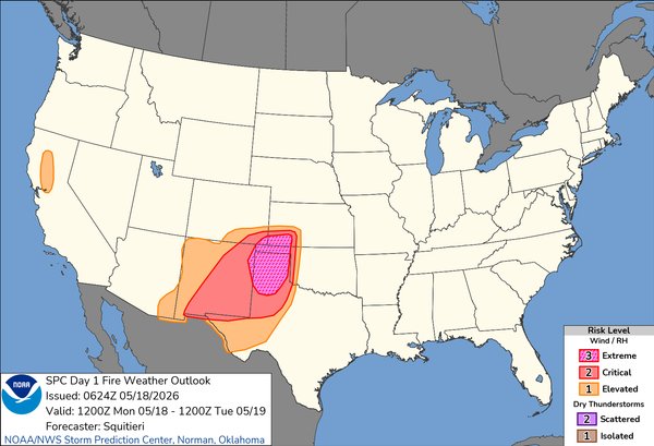 Wildfire threat very high Monday across southwest Kansas amid critical weather conditions