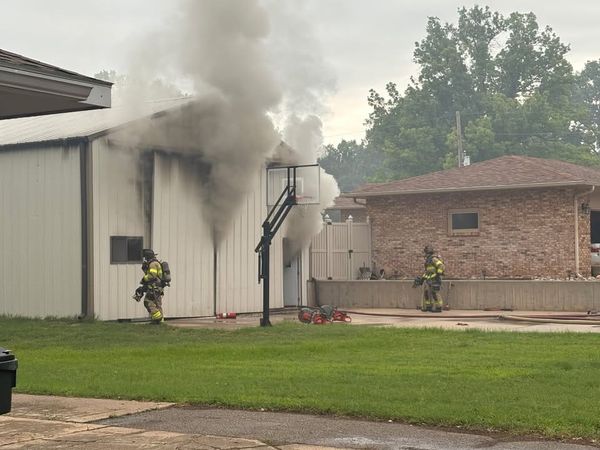 Hutchinson Fire Department battles heavy shop fire at 5903 N. Cactus Drive