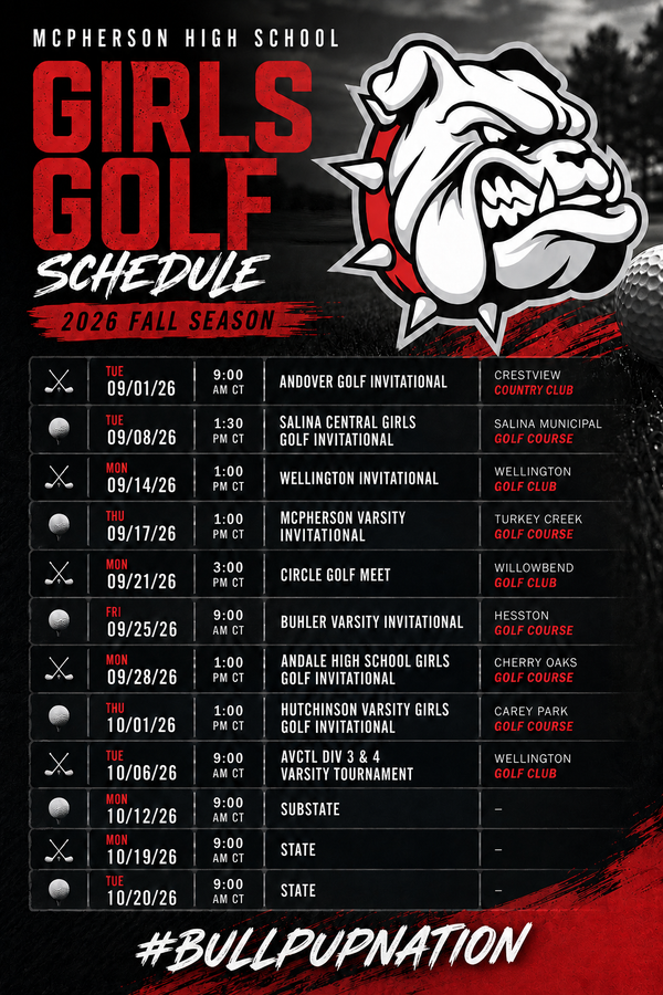 Bullpups Girls Varsity Golf Sets 2026 Fall Schedule