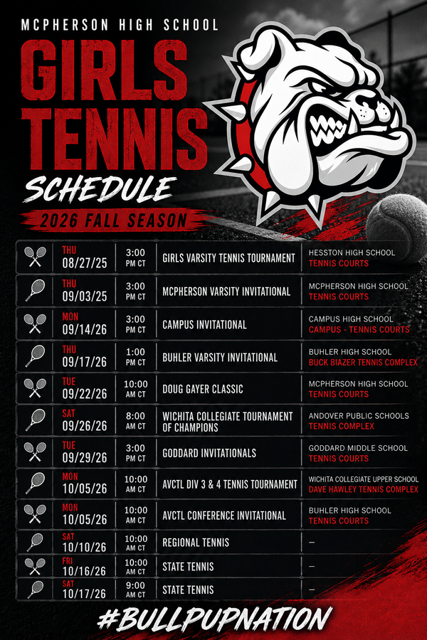 Bullpups Girls Varsity Tennis Unveils 2026 Fall Schedule