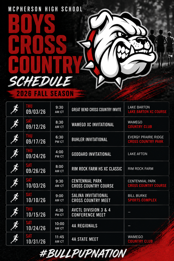 Bullpups Boys XC Schedule Spans 10 Events