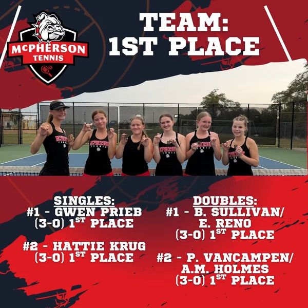 Bullpups JV Girls Tennis Sweeps Buhler Tournament