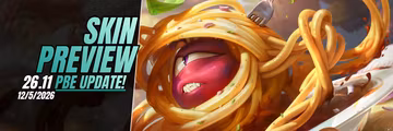 PBE 26.11 Additional Skins: Spaghetti Alla Vel'Koz, Breadsticks Irelia, Pasta Maker Illaoi and Pizza Chef Sion Feature Image
