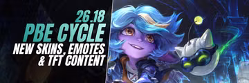 PBE 26.18 UPDATE: New Skins Preview, Emotes, Icons & TFT Content Feature Image