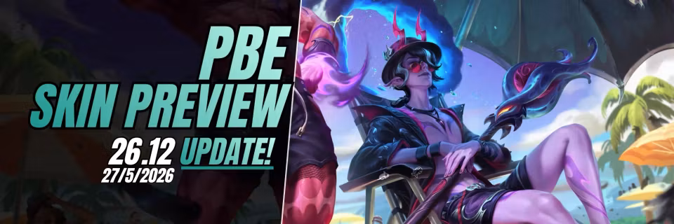 PBE 26.12 New Skins: Prestige Sinful Shores LeBlanc, Sinful Shores Brand & Hwei Feature Image