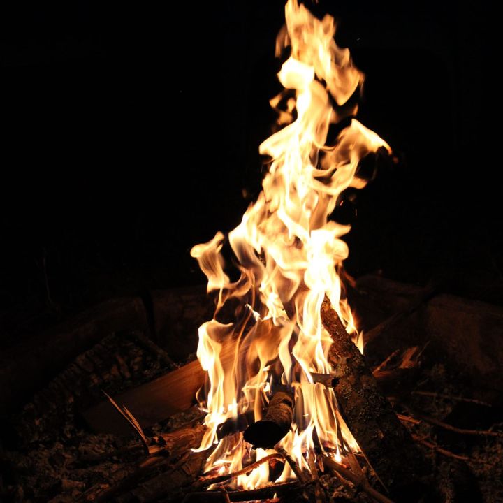 campfire in the dark