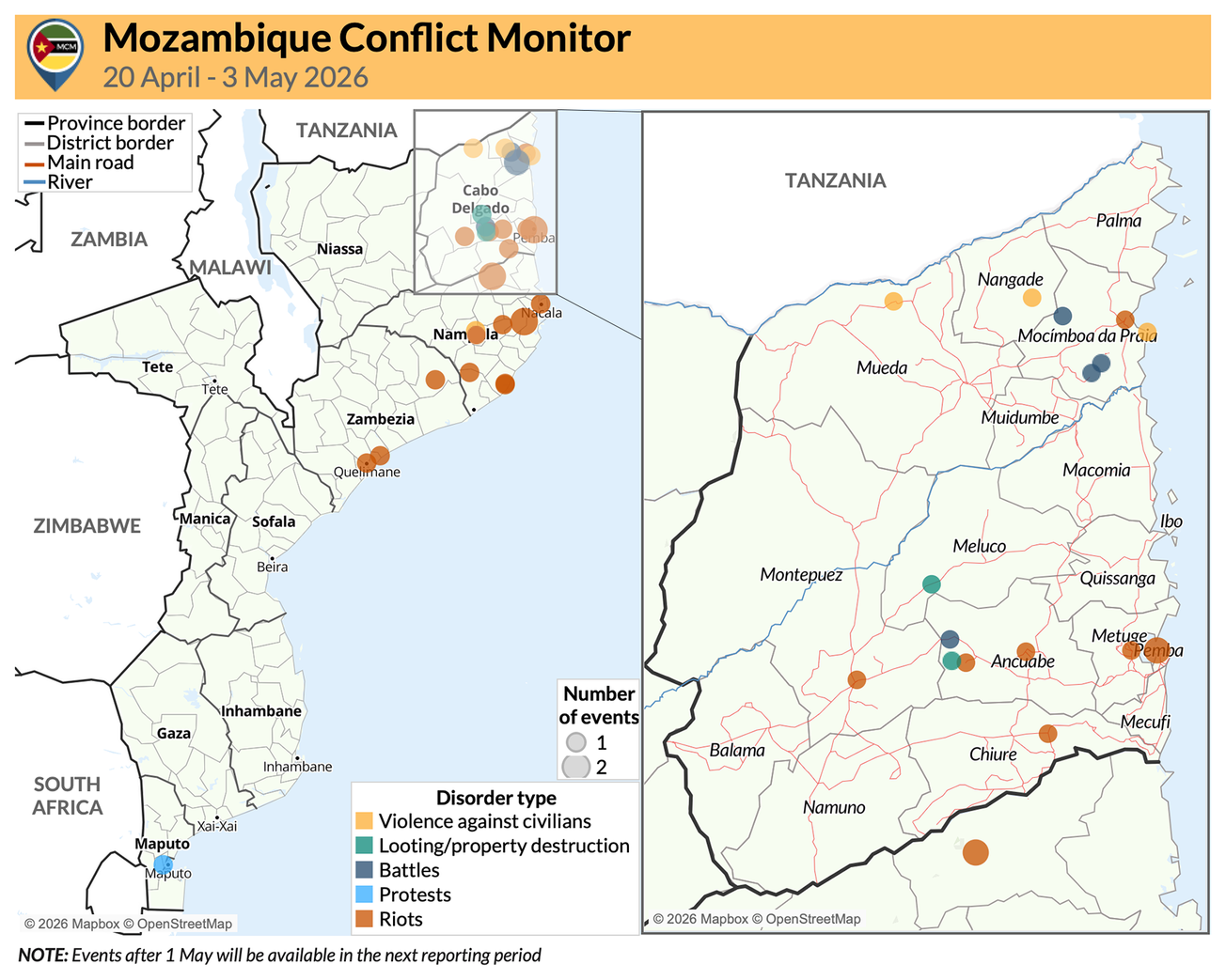 Mozambique Conflict Monitor (20 April-3 May 2026)