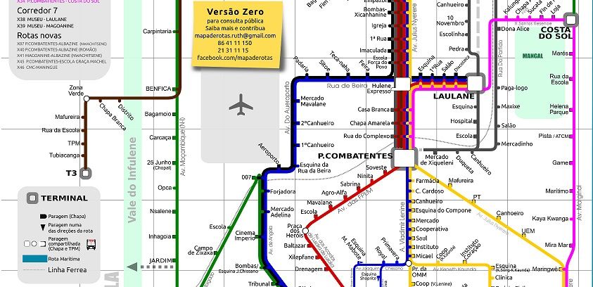 New ‘Mapa dos Chapas’ public transport map for Maputo