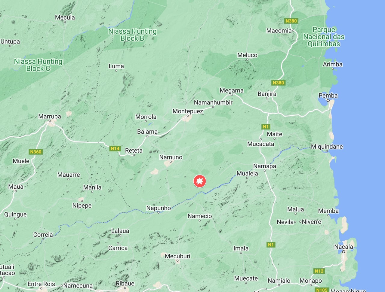 Two dead and 1,000 displaced after insurgency reaches district of Namuno