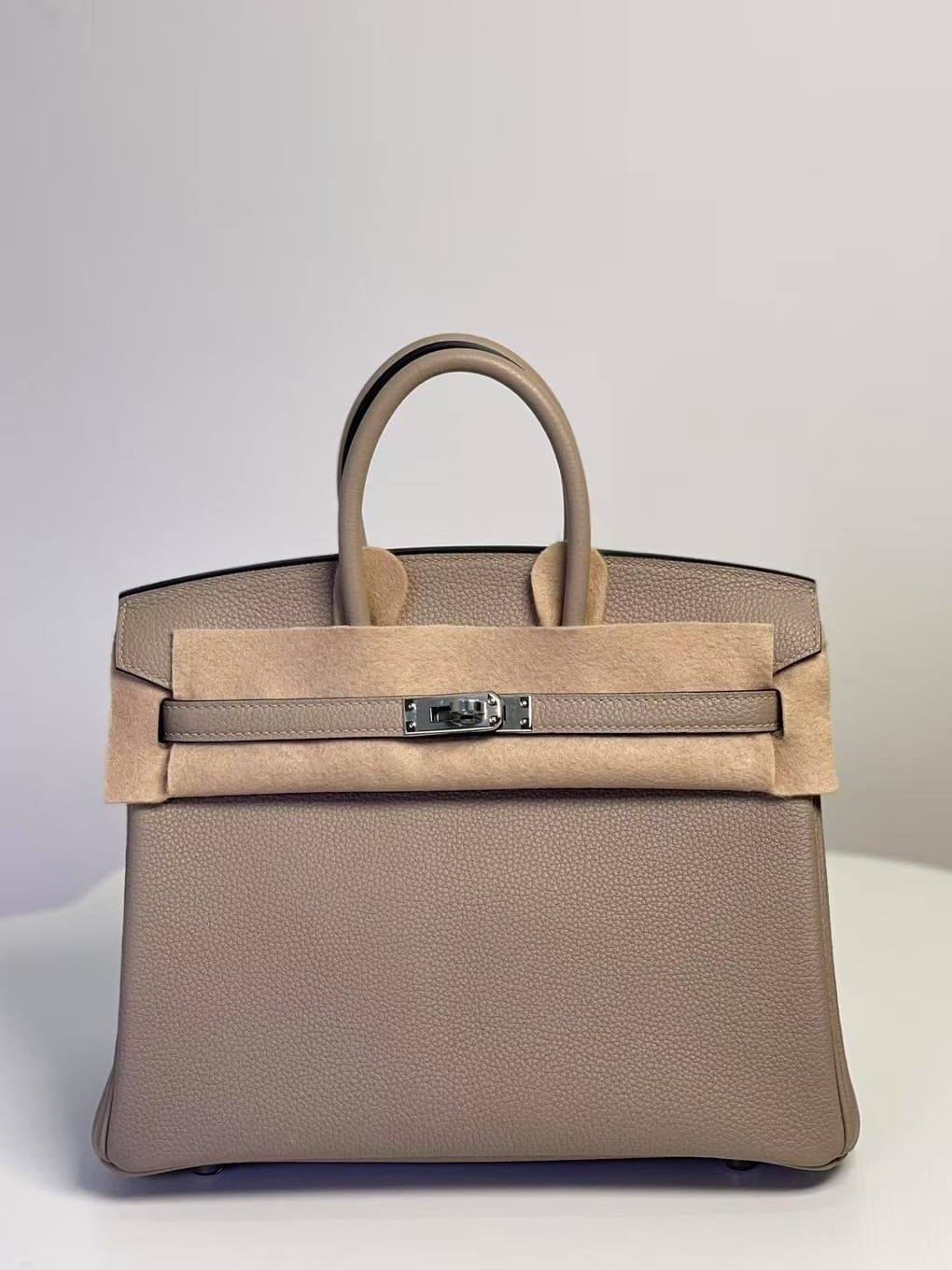 Hermès Birkin 25 Gris Asphalt Togo Leather Handbag Palladium Hardware