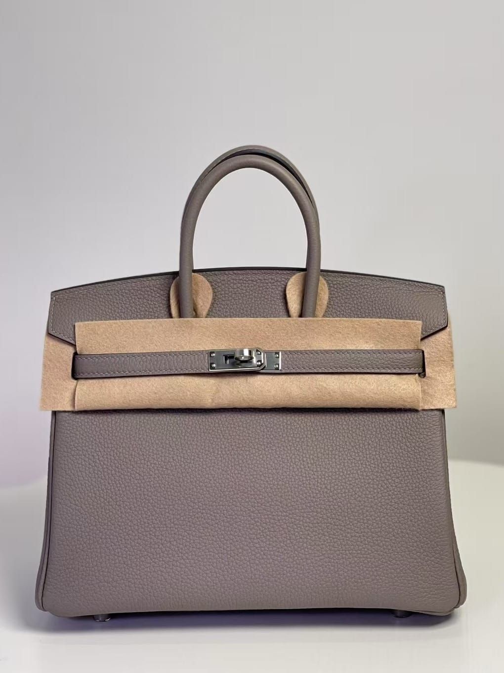 Hermès Birkin 25 Dove Grey Togo Leather Handbag Palladium Hardware