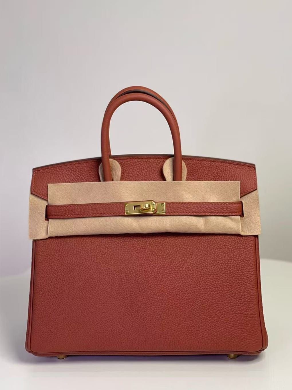 Hermès Birkin 25 Maple Brown Togo Leather Handbag Gold Hardware