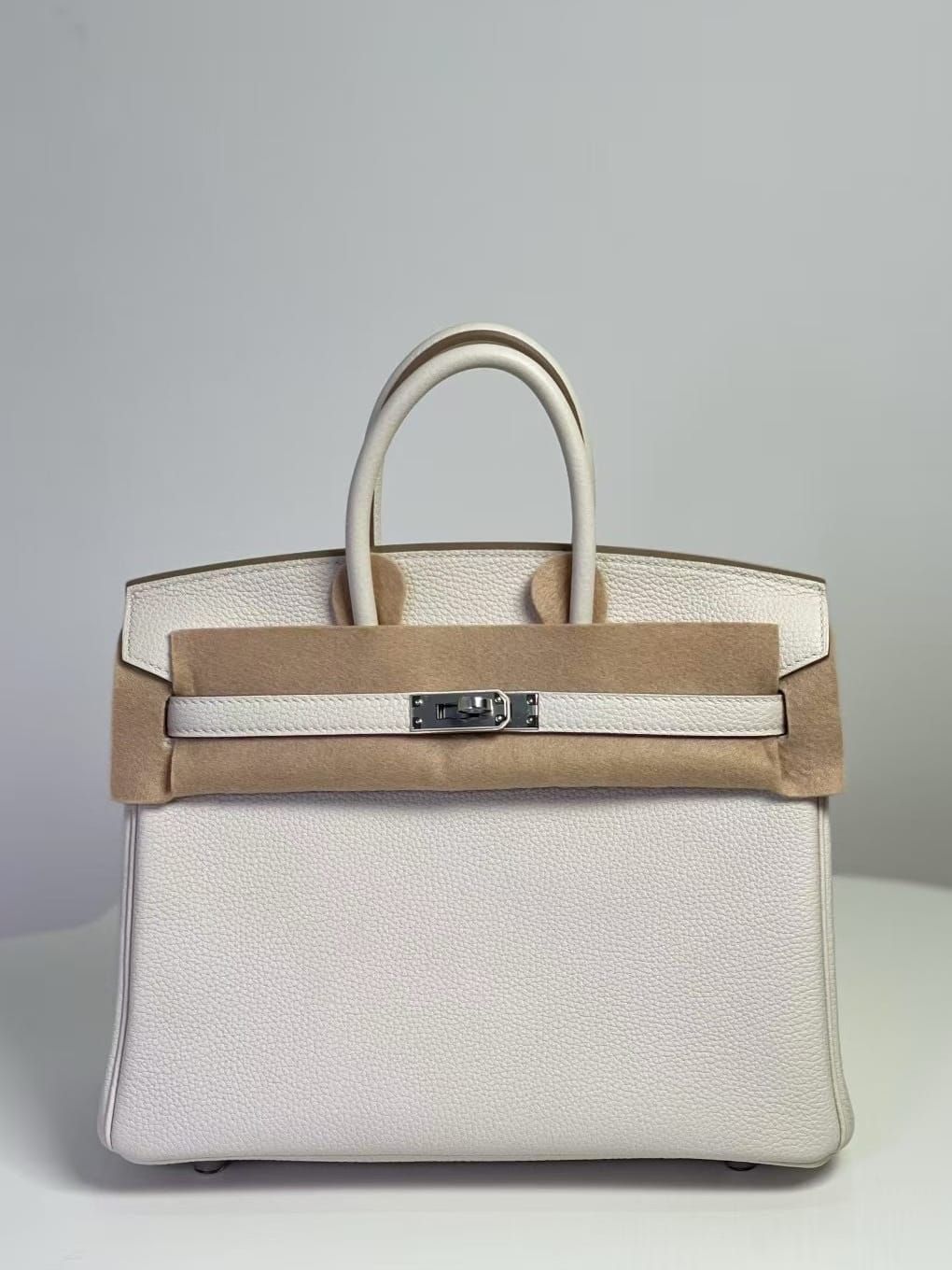 Hermès Birkin 25 Concrete（Béton）Togo Leather Handbag Palladium Hardware