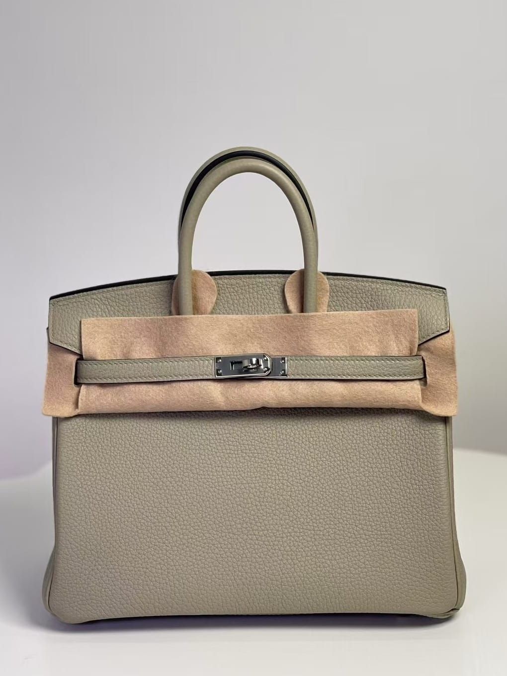 Hermès Birkin 25 Sauge（Sage Green）Togo Leather Handbag Palladium Hardware Q1