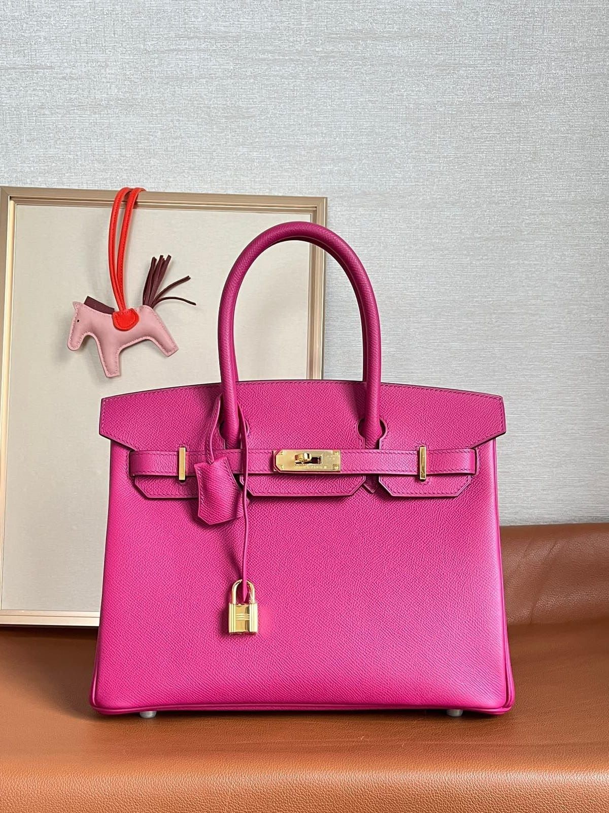 Hermès Birkin 30 Rose Pourpre Epsom Leather Handbag Gold Hardware