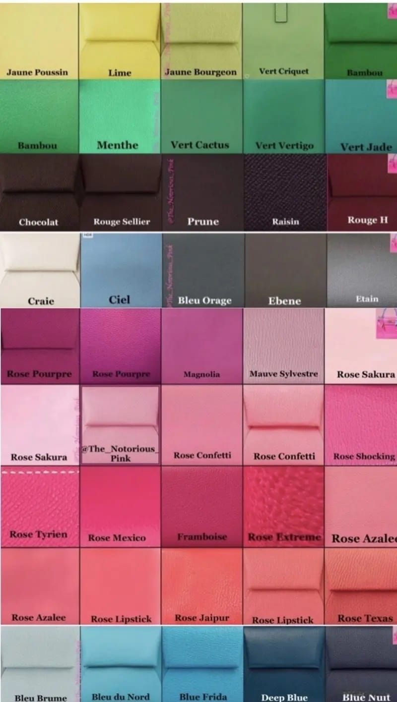 The World's Most Complete Official Hermès Color Code Guide