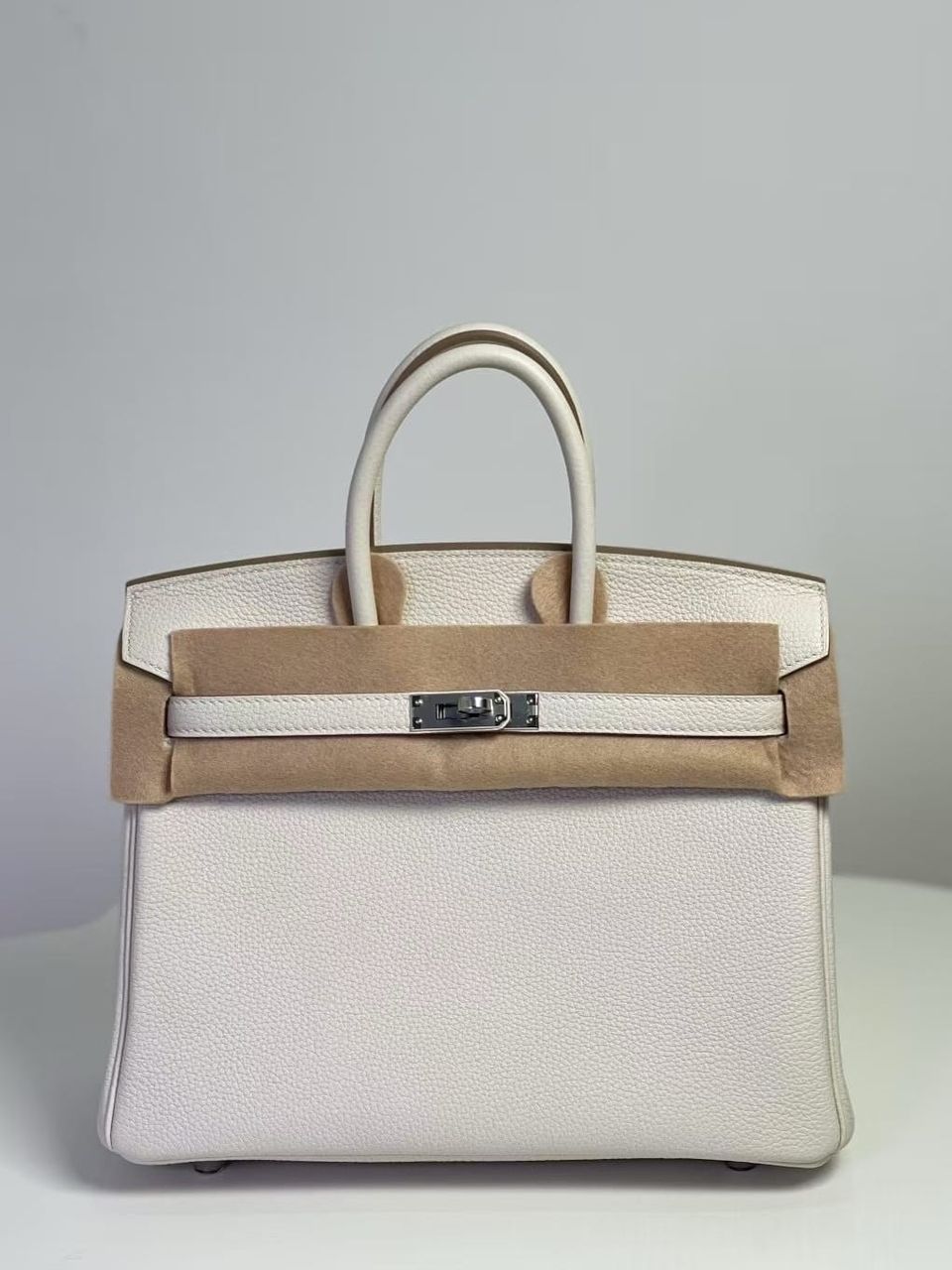 Hermès Birkin 25 Concrete（Béton）Togo Leather Handbag Palladium Hardware
