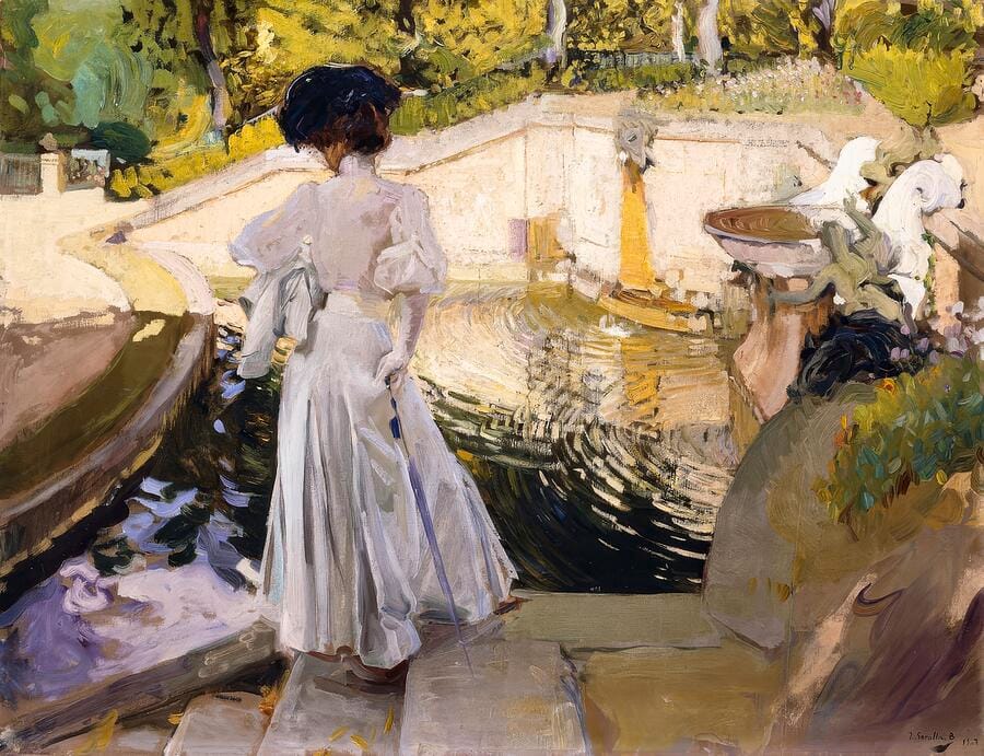 María Looking at the Fishes by Joaquín Sorolla