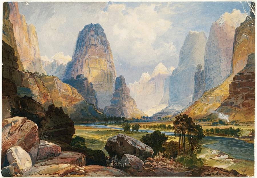 Valley of Babbling Waters, Southern Utah by Thomas Moran