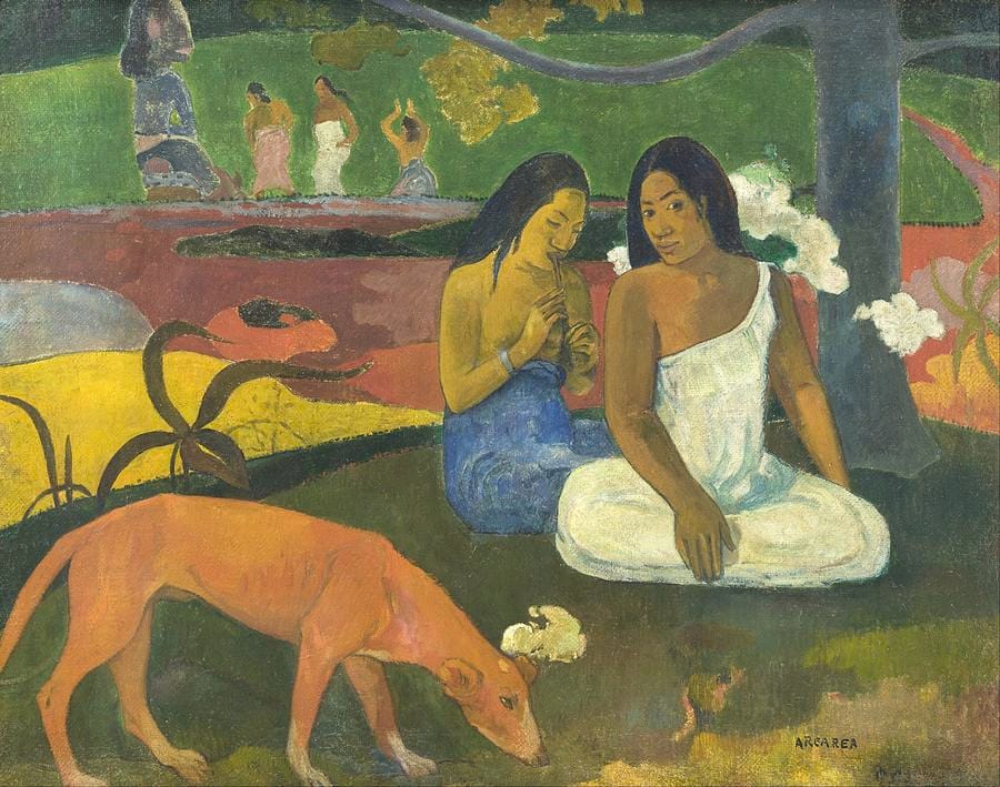 Arearea, 1892 — Paul Gauguin, painted in Tahiti four years after Arles.