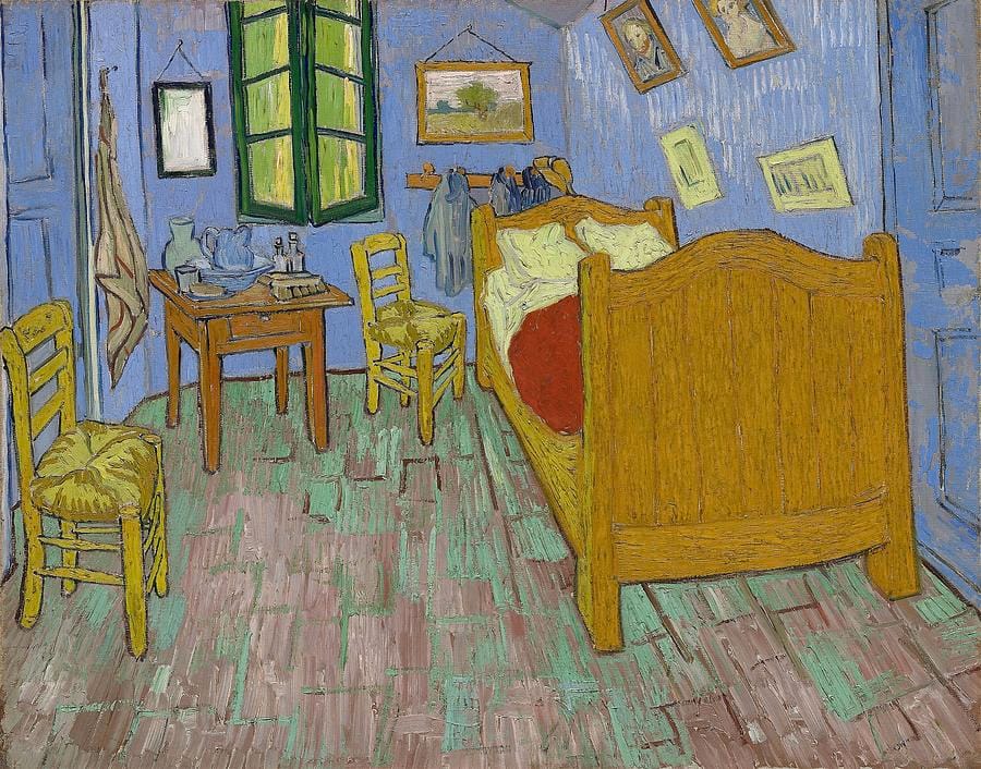The Bedroom, 1888 — Vincent van Gogh’s own room in the Yellow House at Arles.