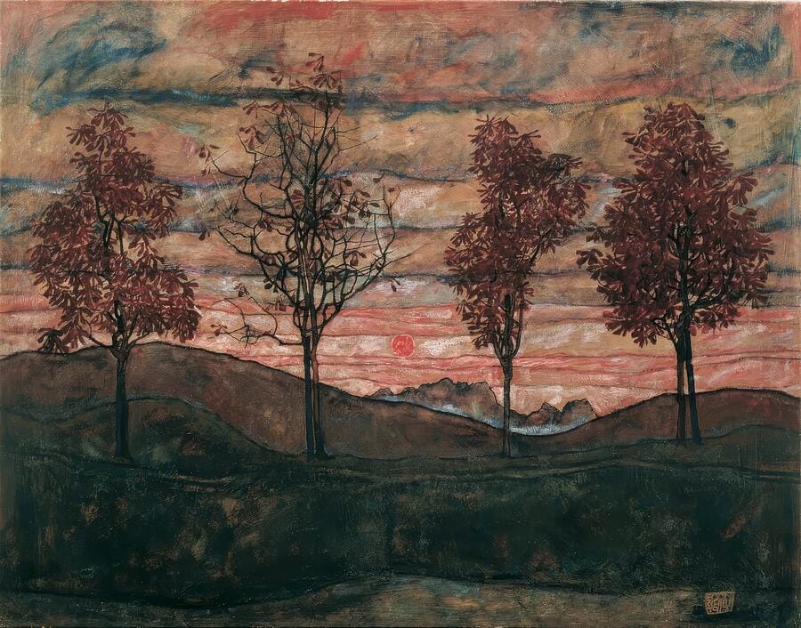 Four Trees by Egon Schiele