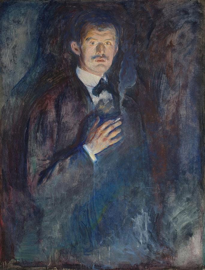 Self-Portrait with Cigarette by Edvard Munch
