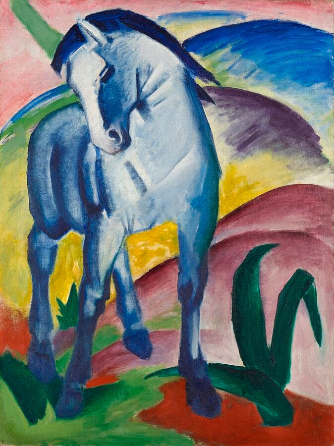 Blue Horse I — Franz Marc, 1911 (Städtische Galerie im Lenbachhaus, Munich)