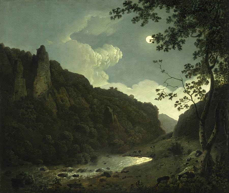 Dovedale by Moonlight — Joseph Wright of Derby, 1784–85