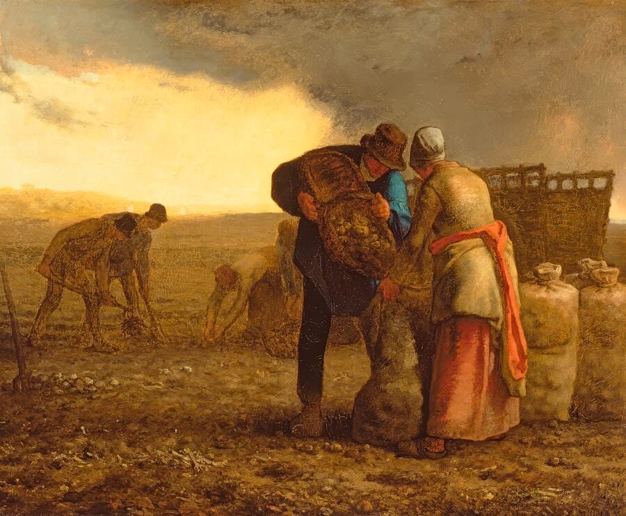 The Potato Harvest by Jean-François Millet