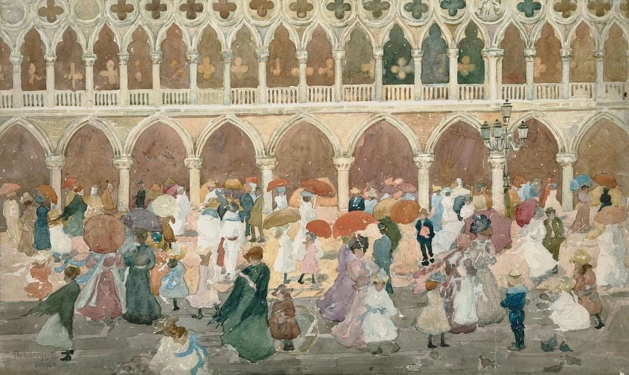 Sunlight on the Piazzetta by Maurice Prendergast
