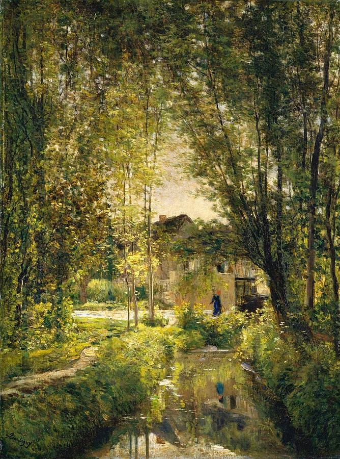 Landscape with a Sunlit Stream by Charles-François Daubigny