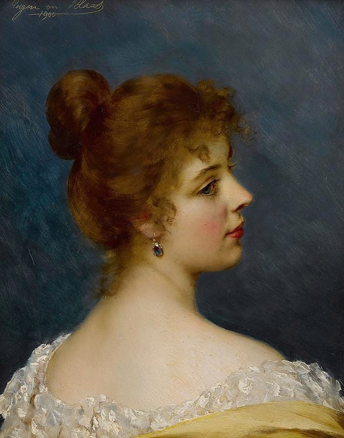 An Italian Beauty by Eugene de Blaas