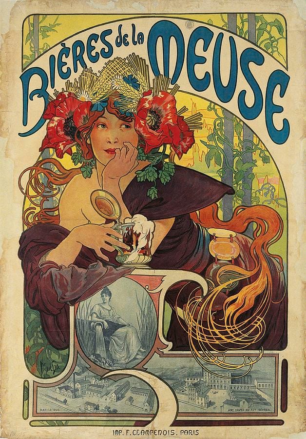 Bières de la Meuse by Alphonse Mucha