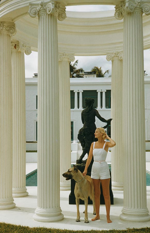 C.Z. Guest at Villa Artemis, Palm Beach — Slim Aarons.