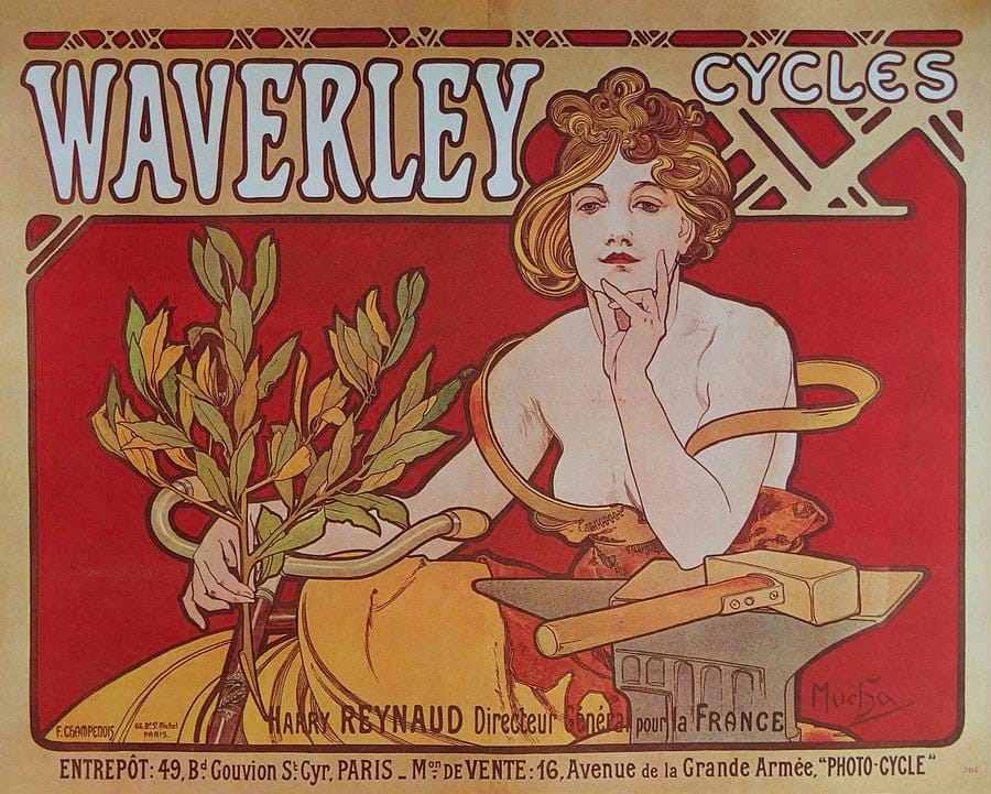 Cycles Waverley by Alphonse Mucha
