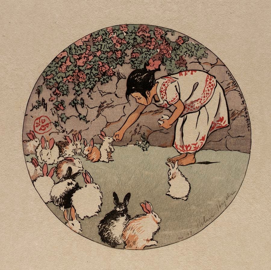Feeding the Bunnies by Helen Hyde