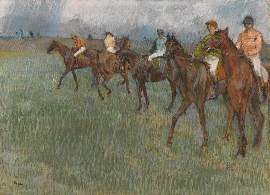 Jockeys in the Rain — Edgar Degas, c. 1883–86