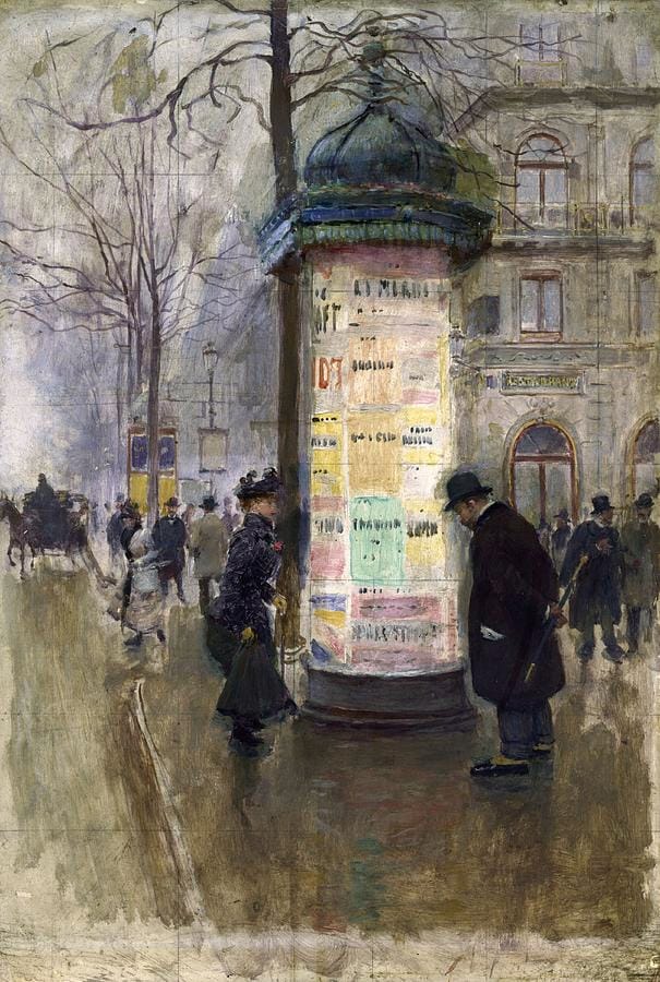 La Colonne Morris by Jean Béraud