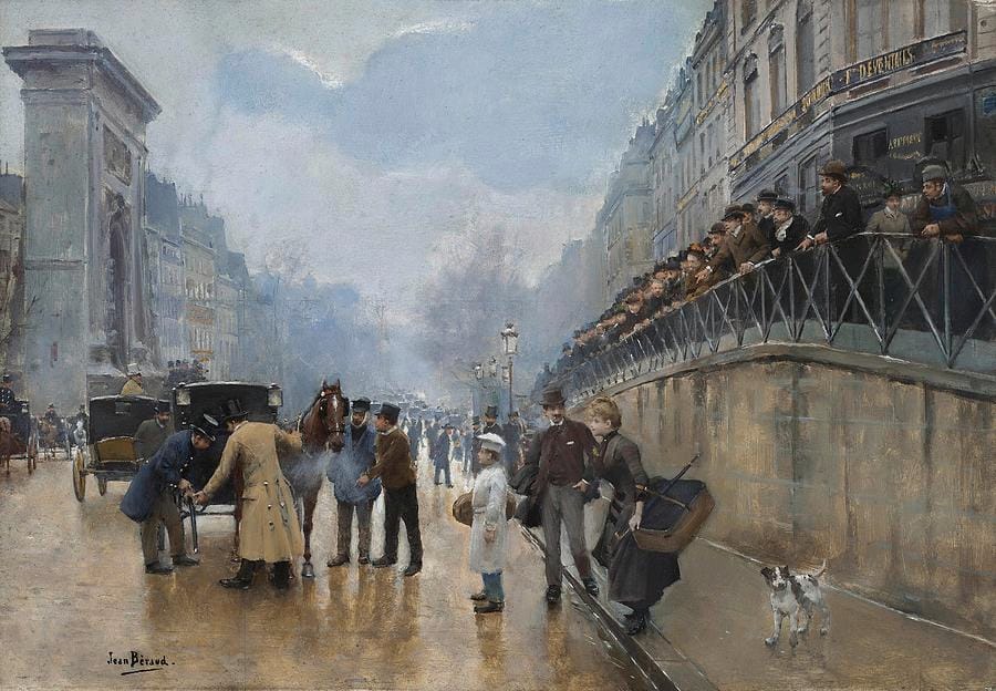 L’Accident, Porte Saint-Denis by Jean Béraud