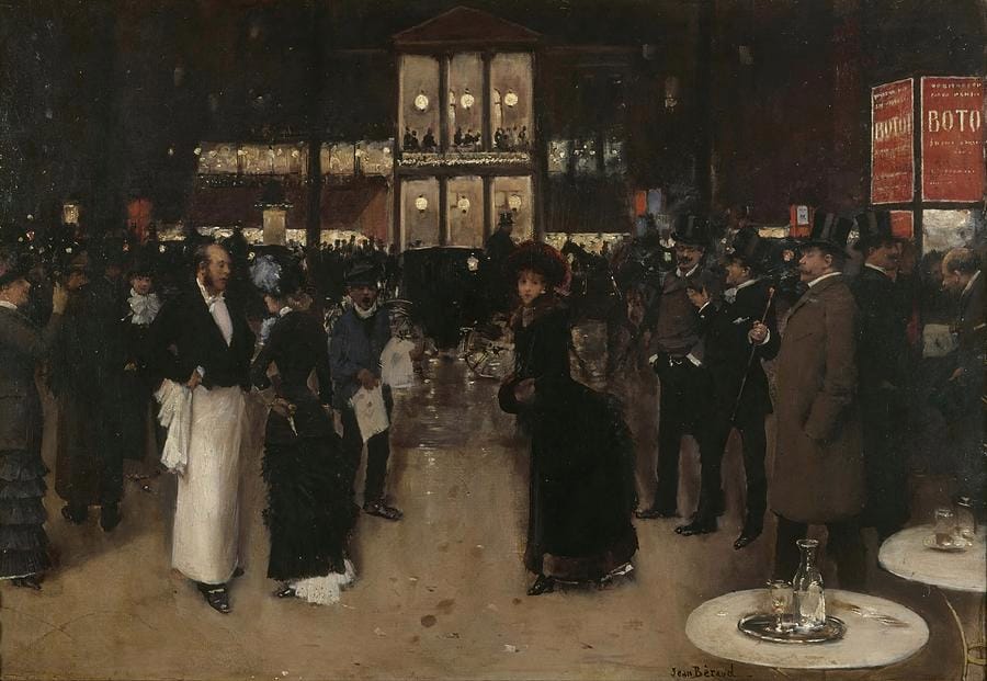 Le Boulevard Montmartre, la Nuit by Jean Béraud